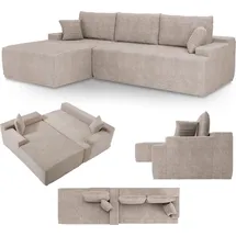 Juskys Sofa Coredo Links Cord Taupe