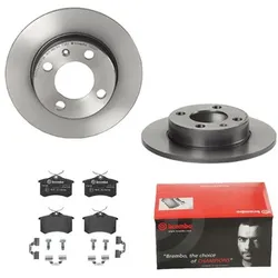 BREMBO Bremsensatz-Hinterachse COATED DISC LINE / STANDARD Bremsensatz, Scheibenbremse hinten rechts links voll 230mm für SKODA VW SEAT PEUGEOT (FAW)