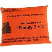 Leina-Werke Warnwesten-Set Family 2+2 orange