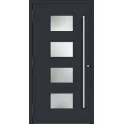 Aluminium Haustür "WILHELMINE" 90 mm RC2 Anthrazit RAL 7016 außen öffnend DIN links