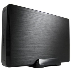 LC-Power Festplatten-Gehäuse LC-35U3-Hydra, externes Gehäuse für 3,5“-SATA-Festplatte, 3,5 Zoll / 8,89 cm, USB 3.0-Anschluss, Aluminium, schwarz schwarz