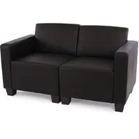 Modular 2-Sitzer Couch Sofa Lyon, Kunstleder schwarz