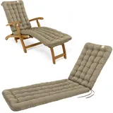 HAVE A SEAT Living - Auflage für Deckchair 190x50 cm - Bequeme Liegestuhl Auflage, 8 cm Dick - Waschbar bis 95°C, Orthopädisch, Wetterfest - Made in Germany (190x50 cm, Goldbraun)