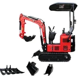 Minibagger HZC Power BKB992K, Benzin, 940 Kg, neues Design und seitliche Joystick-Steuerung