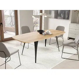 Mirjan24 Esstisch, Eiche, Holzwerkstoff, Oval,Oval, 160x76x90 cm, Esszimmer, Tische, Esstische