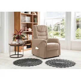 Livetastic Fernsehsessel Nino Textil 76 x 106 x 94 cm Hellbraun mit Relaxfunktion
