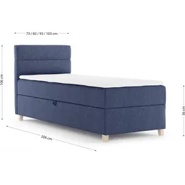 beautysofa DONNA MINI 100 x 200 cm Blau