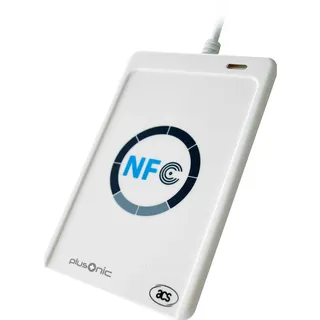 plusonic Chipkartenleser USB NFC Card Reader Speicherkartenlesegerät, Weiss