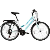 Rezzak 24 zoll Kinderfahrrad Mädchenfahrrad 24"Damen Cityfahrrad city bike Weiss türkis