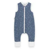 Ehrenkind Ehrenkind® Baby Sommerschlafsack mit Füßen Musselin | aus weicher OEKO-TEX zertifizierter Bio-Baumwolle | Sommer Baby Schlafsack 1 TOG Gr. 70 Farbe Jeansblau Tropfen - 70