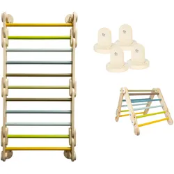 small foot Kletterdreieck-Sprossenwand 2in1 Adventure, mehrfarbig | natur