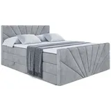 altdecor Boxspringbett Grau, Holzwerkstoff, Höhe ca. 20 cm 140x200 cm, Schlafzimmer, Betten, Boxspringbetten