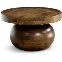 FineBuy Couchtisch FineBuy Mango Sofatisch Massivholz Braun 50 cm