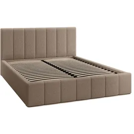 FEDVE Polsterbett Doppelbett Handorf Schlafzimmer Bett Bettkasten 200x200 cm Brown (Anthology 04) - Braun