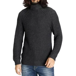 bruno banani Herren Strick-Pullover Rollkragen-Pullover stylischer Baumwoll-Pullover Winter-Pulli 24310527 Anthrazit - XL