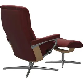 Stressless Relaxsessel STRESSLESS "Mayfair", rot (cherry paloma), B:79cm H:102cm T:73cm, Leder PALOMA: PALOMA ist ein durchgefärbtes Semianilin-Möbelleder mit natürlicher Narbung., Sessel, Relaxsessel, mit Hocker, mit Cross Base, Größe S, M & L, Holzakzent Eiche