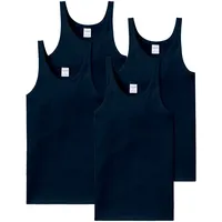 SCHIESSER Herren Unterhemd 4er Pack - ärmellos, Cotton ESSENTIALS Feinripp Blau L