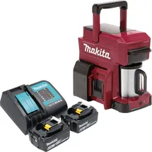 Makita DCM 501 SG2AR Akku Kaffeemaschine 12 V max. / 18 V Rot + 2x Akku 6,0 Ah + Ladegerät