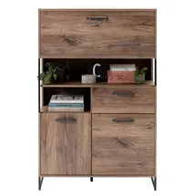 Home4You Highboard 95 x 149 cm Flagstaff Eiche Dekor / Schwarz