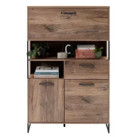 Home4You Highboard 95 x 149 cm Flagstaff Eiche Dekor / Schwarz