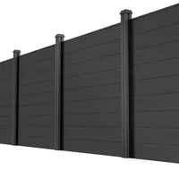 Juskys WPC Sichtschutzzaun 7er Set 7 x 8 cm Anthrazit/Grau