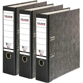 Falken Ordner Recycling 8 cm DIN A4 schwarz 3 St.