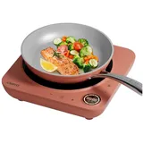 CIARRA Einzel-Induktionskochplatte VM1TIHA-3, Induktionskochfeld 1 Platte 2000W Einzelkochplatte Touch-Control orange