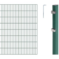 GAH Alberts Alberts 653880 Doppelstabmattenzaun als 8 tlg. Zaun-Komplettset | verschiedene Längen und Höhen | grün | Höhe 180 cm Länge 6 m