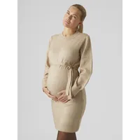 MAMA LICIOUS MAMALICIOUS Damen, Mlneschale L/S ABK KNIT A. Noos DRESS Natural melange), XL EU