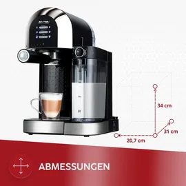 MPM MKW-14M Kolbendruckkaffeemaschine Silber/Schwarz