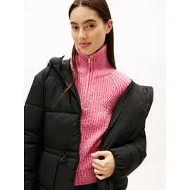 Tommy Hilfiger Tommy Jeans Tjw HOODED MIDI Jacket Dw0dw21626 Pufferjacke, Black (Black), XL (46), schwarz, Web, Obermaterial: 100% Nylon, unifarben, regular fit wadenlang, Jacken Steppjacke