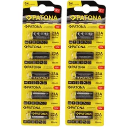PATONA 10x (2x5 Stück) 12V 23A 23GA MN21 Spezialbatterie für Garagentoröffner, Fernbedienungen, Alarmsysteme, Bluetooth-Headset etc. kompatibel mit MN21,V23GA, 3LR50, LRV08, 8LR932, L1028
