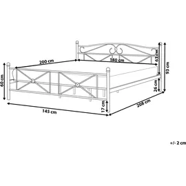 Beliani Bett, Rodez 140 x 200 cm