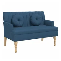 VidaXL Sitzbank mit Kissen Blau 113x64,5x75,5 cm Stoff