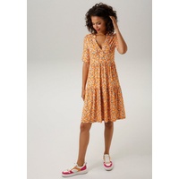 Aniston CASUAL Sommerkleid, Gr. 44 - N-Gr, orange-sand-hellblau-weinrot, , 40280857-44 N-Gr