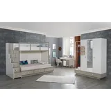 aea Kinderzimmer Schlafzimmer Set Holz Möbel Etagenbett Hochbett Tisch 3tlg - Beige