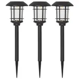 Star Trading Wegeleuchte Edelstahl Kunststoff 12x34,0x12 cm 3er Set schwarz