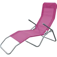 Lex Siestaliege Kippliege 142 x 58 x 99 cm Beige/Pink/Schwarz