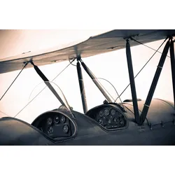 Fototapete PAPERMOON "Vintage Flugzeug", bunt (mehrfarbig), B:3m L:2,23m, Vlies, Tapeten