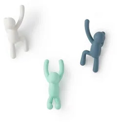 Kleiderhaken Männchen Multicolor, 3er Set