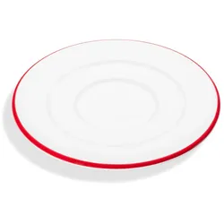 Gmundner Keramik Rubinroter Rand, Unterteller Kaffee Gour. (Ø 16cm)