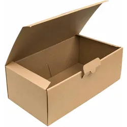VEPATIM 25x Versandkarton 310x170x110mm schnelle Aufrichtung mit Steckverschluss braun