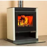 EEK A Kaminofen mit XXL-Sichtscheibe Victoria Rubin Lux Ivory - 13.0 kW
