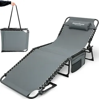 deluxe4home deluxe4home® Sonnenliege Gartenliege Camping Klappbar 4-Stufig Verstellbarer Rückenlehne