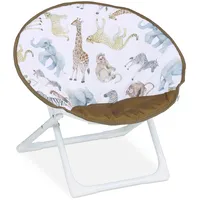 Relaxdays Kindersessel Moonchair Dschungel 50 x 47 x 48 cm Kunststoff Metall weiß