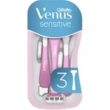 Gillette Venus Sensitive Einwegrasierer Damen, 3 Rasierer, Lila/Weiß