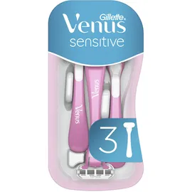 Gillette Venus Sensitive Einwegrasierer Damen, 3 Rasierer, Lila/Weiß