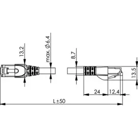 Telegärtner 100008047 RJ45 Patchkabel CAT 6a SF/UTP 0.5m Grün mit Knickschutztülle 1St.