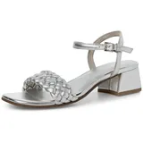 Marco Tozzi Damen Sandalen mit Absatz Elegant Kleiner Absatz, Silber (Silver), 36