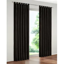 Vorhang WIRTH "Warnow" Gr. 8, schwarz, B:270cm H:245cm, Chenille, Polyacryl, Gardinen
